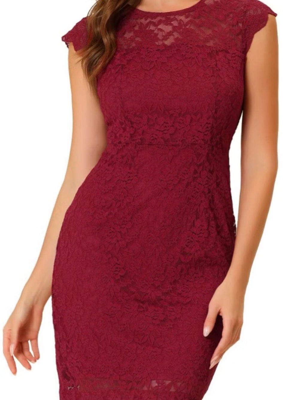Banana Republic Burgundy Lace Midi Dress